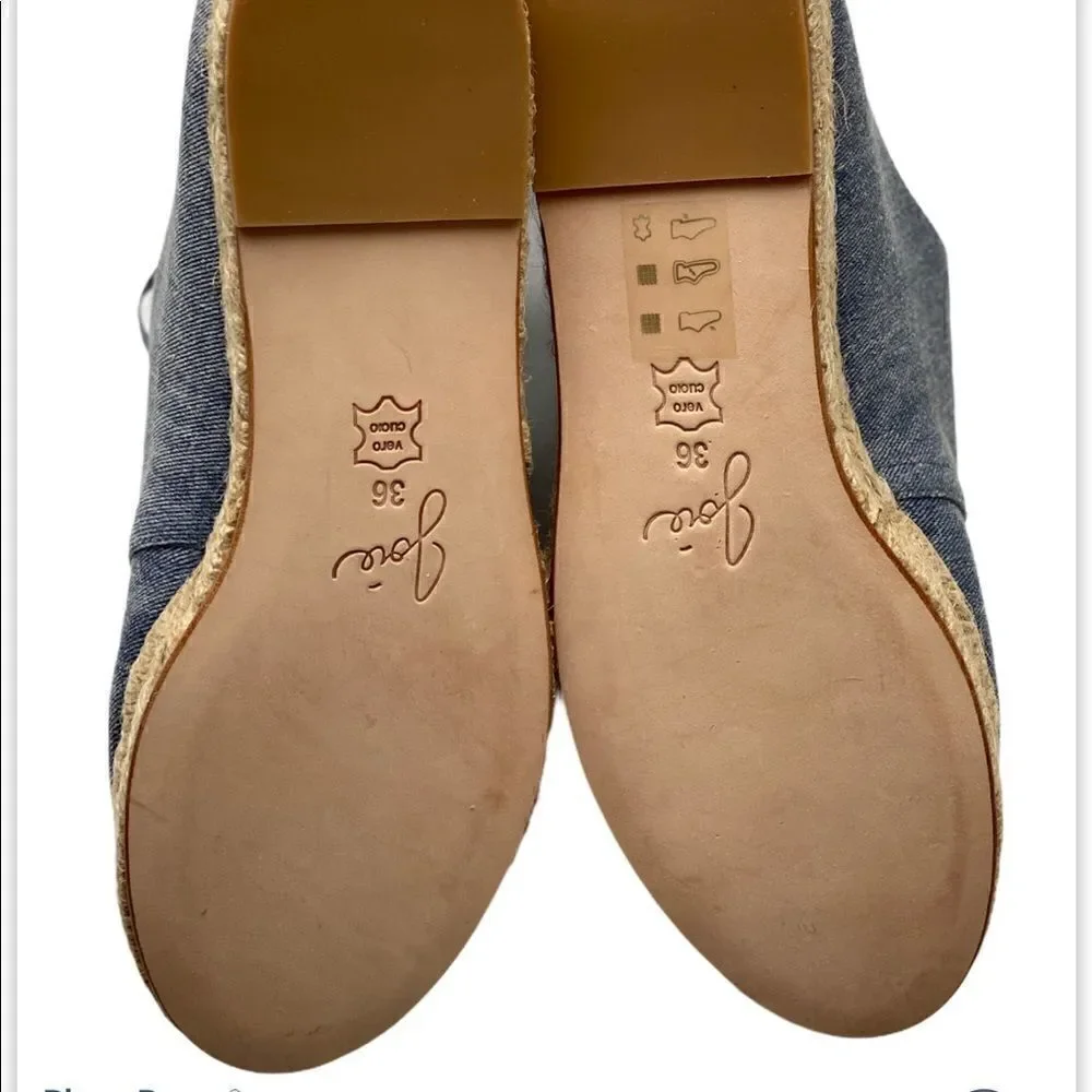 New Joie Denim Lace Up Espadrilles Sneaker…